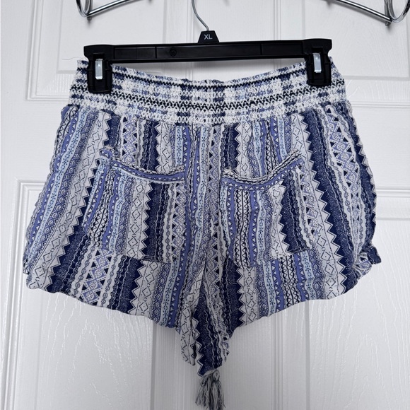 Rewash High Waist Blue and White Striped Shorts - Picture 2 of 5